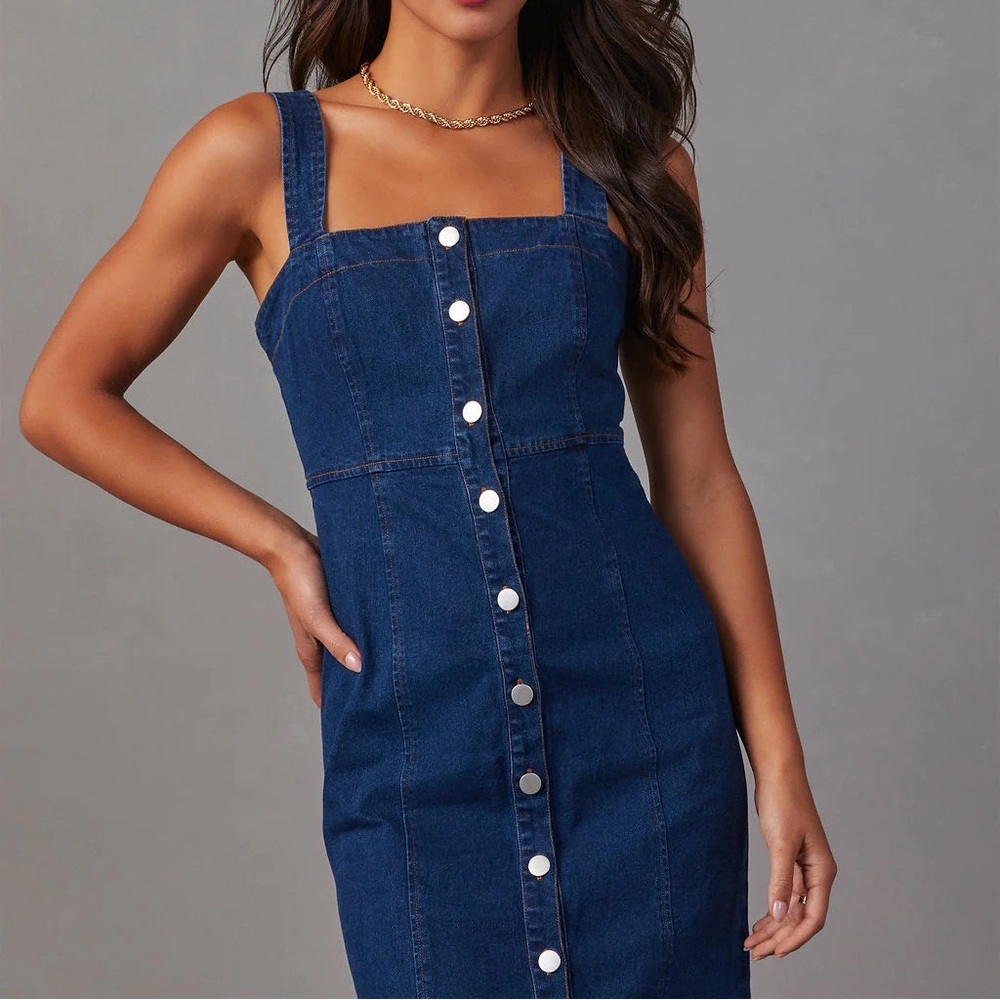 NWOT Jean MIDI Dress - Picture 2 of 6